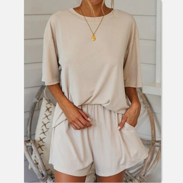half sleeve shorts women pajamas suits o neck elastic waist pocket shorts female homewear summer casual ladies homesleep sets, Black;red
half sleeve shorts women pajamas suits o neck elastic waist pocket shorts female homewear summer casual ladies homesleep sets, Black;red