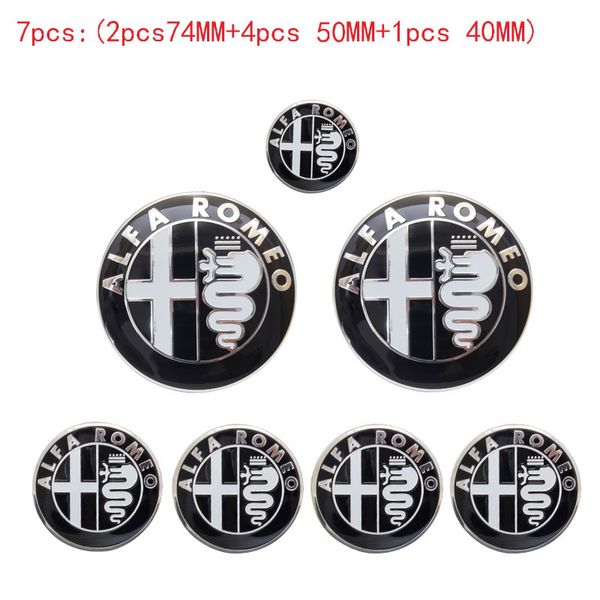 7pcs alfa car logo 74mm hood trunk 50mm 40mm wheel center cap emblem brera 147 156 166 159 gt spider giulietta stelvio
7pcs alfa car logo 74mm hood trunk 50mm 40mm wheel center cap emblem brera 147 156 166 159 gt spider giulietta stelvio