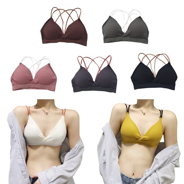 women soft tank solid color no trace without steel ring sweet gathered comfort underwear bra white yellow black gray n, Black;white
women soft tank solid color no trace without steel ring sweet gathered comfort underwear bra white yellow black gray n, Black;white