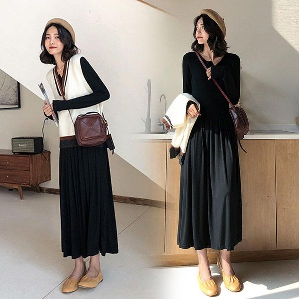 2019 spring and autumn maternity wear breastfeeding set(vest+dress) fashion dress autumn mom two-piece jacket women, White
2019 spring and autumn maternity wear breastfeeding set(vest+dress) fashion dress autumn mom two-piece jacket women, White