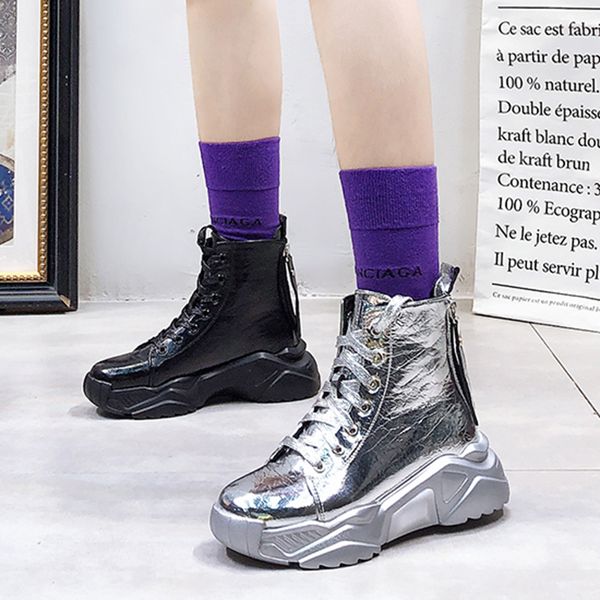 fashion silver ankle boots for women autumn winter 2019 platform mirror pu leather boots female high heel woman sneakers, Black
fashion silver ankle boots for women autumn winter 2019 platform mirror pu leather boots female high heel woman sneakers, Black