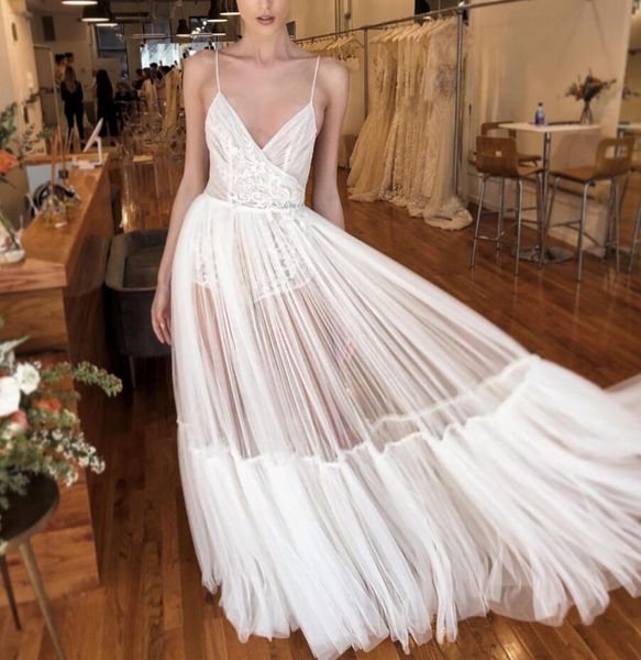 Vintage great gat by beach wedding dre e 2020 boho ee through paghetti trap tulle lace open back pleat bridal wedding gown
Vintage great gat by beach wedding dre e 2020 boho ee through paghetti trap tulle lace open back pleat bridal wedding gown