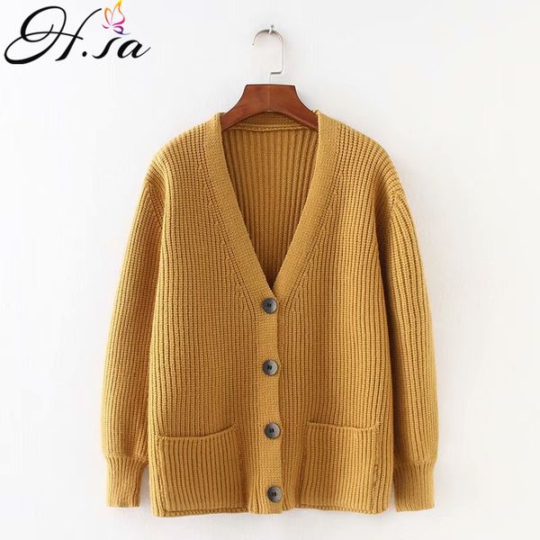 h.sa women winter sweater cardigans lantern sleeve v neck button big pocket knit jacket loose coat casual sueter feminino, White
h.sa women winter sweater cardigans lantern sleeve v neck button big pocket knit jacket loose coat casual sueter feminino, White