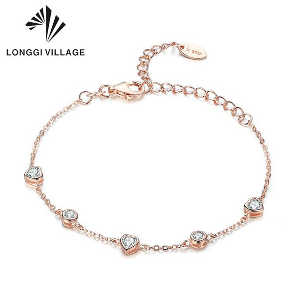 longgi village classic 925 sterling silver heart gold color women bracelets chain lobster clasp bracelet, Black
longgi village classic 925 sterling silver heart gold color women bracelets chain lobster clasp bracelet, Black