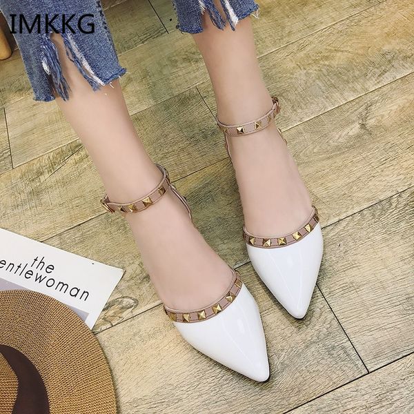 women flats shoes rivet pointed toe patent leather gladiator stud women ballet flat shoes great loafer q162, Black
women flats shoes rivet pointed toe patent leather gladiator stud women ballet flat shoes great loafer q162, Black