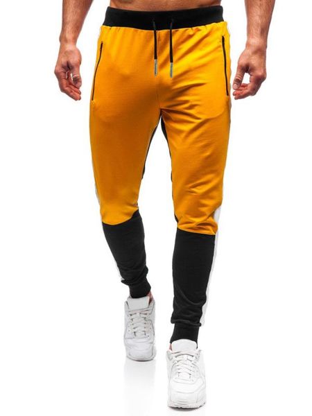 fall/winter 2020 men's lace-up belt casual sweatpants, Black
