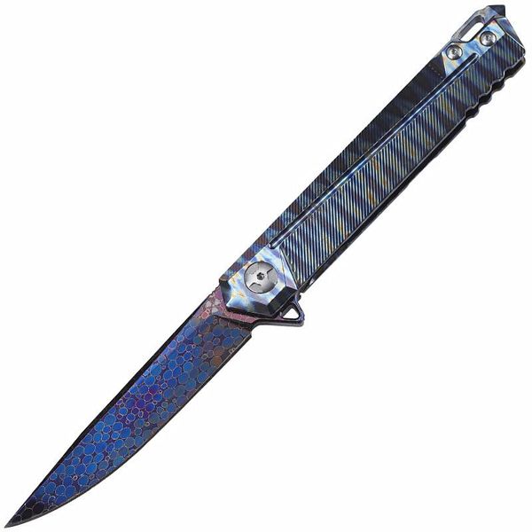 JR-8133 Mosaic Damascus Steel Colorful TC4 Titanium Alloy Handle Handmade Folding Knife Ceramic Bearing Outdoor Camping Folding Pocket Knife 
JR-8133 Mosaic Damascus Steel Colorful TC4 Titanium Alloy Handle Handmade Folding Knife Ceramic Bearing Outdoor Camping Folding Pocket Knife