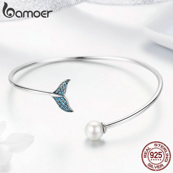 bamoer 925 sterling silver mermaid's tail open cuff women bracelets & bangles elegant sterling silver jewelry scb123 cx200702, Black 
bamoer 925 sterling silver mermaid's tail open cuff women bracelets & bangles elegant sterling silver jewelry scb123 cx200702, Black