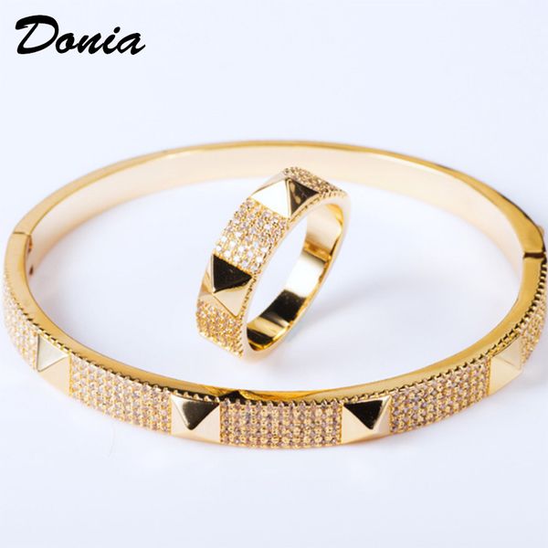 donia jewelry luxury bangle european and american fashion exaggerated classic geometric micro-inlaid zircon designer ring set gift, Black
donia jewelry luxury bangle european and american fashion exaggerated classic geometric micro-inlaid zircon designer ring set gift, Black