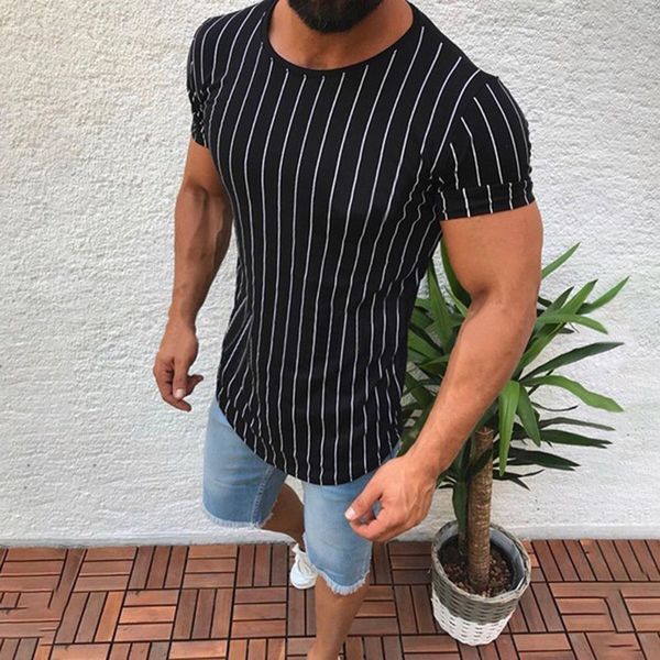 2019 new brand cotton men clothes striped men slim fit o neck short sleeve muscle tee casual t-shirt, White;black
2019 new brand cotton men clothes striped men slim fit o neck short sleeve muscle tee casual t-shirt, White;black