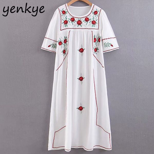2019 women floral embroidery holiday summer dress lady o neck short sleeve high waist loose casual plus size dress long, Black;gray
2019 women floral embroidery holiday summer dress lady o neck short sleeve high waist loose casual plus size dress long, Black;gray