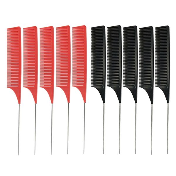 10x highlight combs, professional rat tail combs, heat resistant teasing combs with pintail for salon and home use, Silver
10x highlight combs, professional rat tail combs, heat resistant teasing combs with pintail for salon and home use, Silver