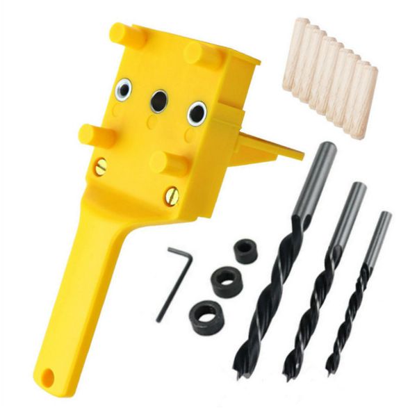 quick wood doweling jig abs plastic handheld pocket hole jig system 6/8/10mm drill bit hole puncher for carpentry dowel joints
quick wood doweling jig abs plastic handheld pocket hole jig system 6/8/10mm drill bit hole puncher for carpentry dowel joints