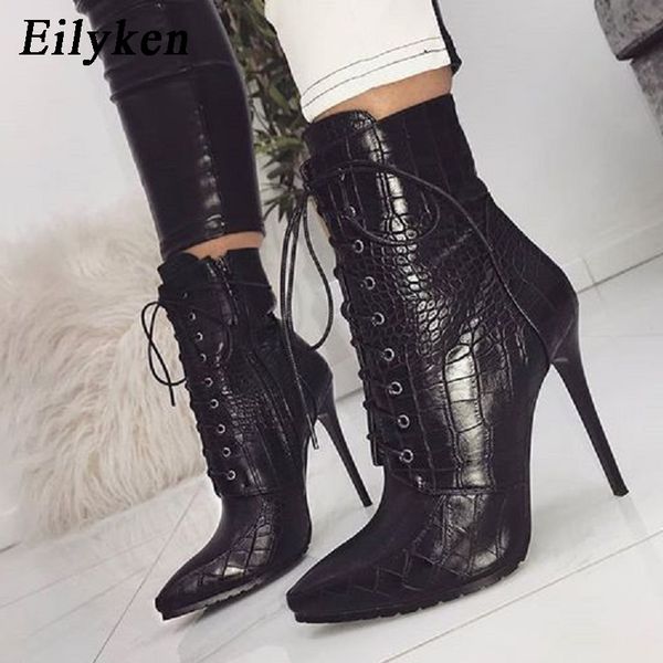 eilyken black snakeskin grain ankle boots for women high heels pointed toe ladies boots 2018 new lace-up size 35-42
eilyken black snakeskin grain ankle boots for women high heels pointed toe ladies boots 2018 new lace-up size 35-42