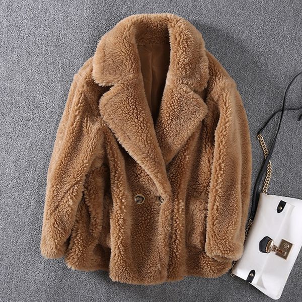 women's winter warm real wool fur coat jacket female teddy color real sheep shearing fur short jackets coats t18004, Black
women's winter warm real wool fur coat jacket female teddy color real sheep shearing fur short jackets coats t18004, Black