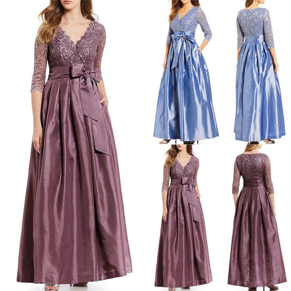 women's dress fashion lady elegant v-neck lace patchwork bow high waist a-line dres elegance temperament dress #4n11, Black;gray
women's dress fashion lady elegant v-neck lace patchwork bow high waist a-line dres elegance temperament dress #4n11, Black;gray