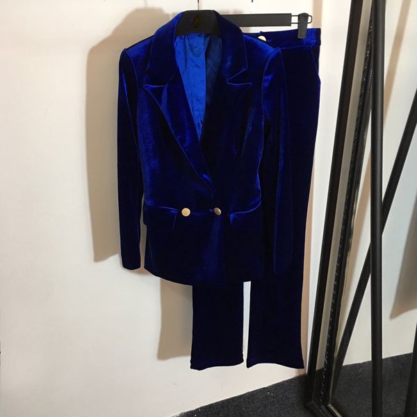 6.1 dark blue velvet women's business blazer formal office pant suits female work wear 2 piece sets, White;black
6.1 dark blue velvet women's business blazer formal office pant suits female work wear 2 piece sets, White;black