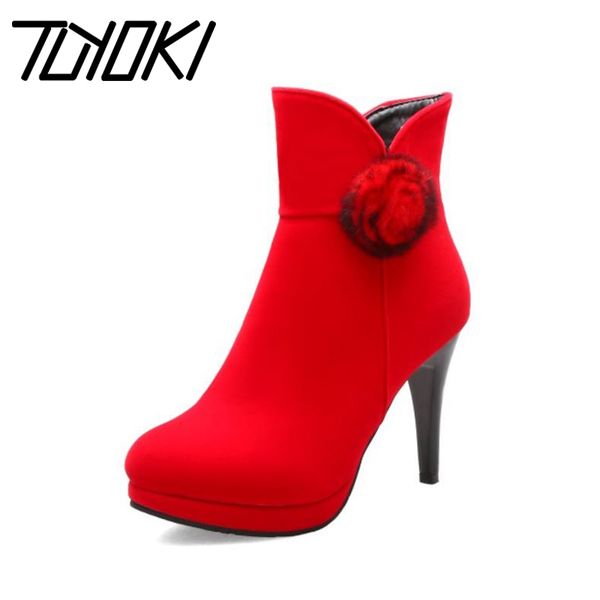 tuyoki size 31-43 women short boots soft flock material upper warm thick fur shoes women fashion high heel plush footwear, Black
tuyoki size 31-43 women short boots soft flock material upper warm thick fur shoes women fashion high heel plush footwear, Black