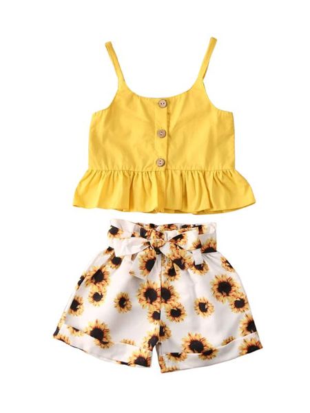 1-5years kid ребёнки одежда комплекты ruffles рукавов желтый жилет топы + подсолнухи шорты костюмы, White
1-5years kid ребёнки одежда комплекты ruffles рукавов желтый жилет топы + подсолнухи шорты костюмы, White