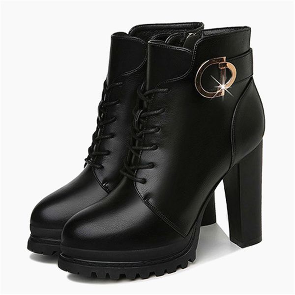 ankle boots for women heel spring autumn lace-up soft leather platform short boots ladies round toe casual crystal single shoes, Black
ankle boots for women heel spring autumn lace-up soft leather platform short boots ladies round toe casual crystal single shoes, Black
