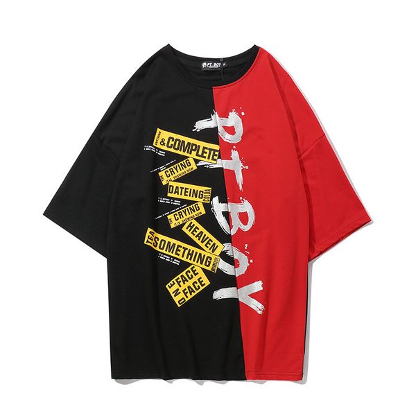 summer new european and american street bottom shirt popular patchwork color hip-hop bf style loose short-sleeved t-shirt, White;black
summer new european and american street bottom shirt popular patchwork color hip-hop bf style loose short-sleeved t-shirt, White;black