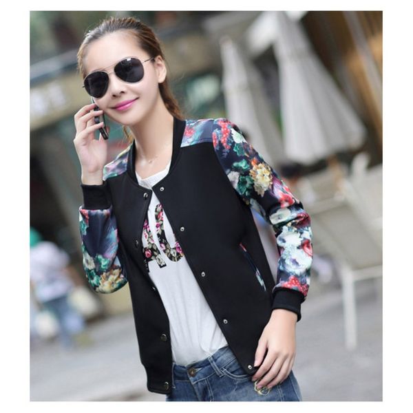 women's jackets long sleeves baseball jacket femininos college jackets print bomper coat autumn winter coats, Black;brown
women's jackets long sleeves baseball jacket femininos college jackets print bomper coat autumn winter coats, Black;brown