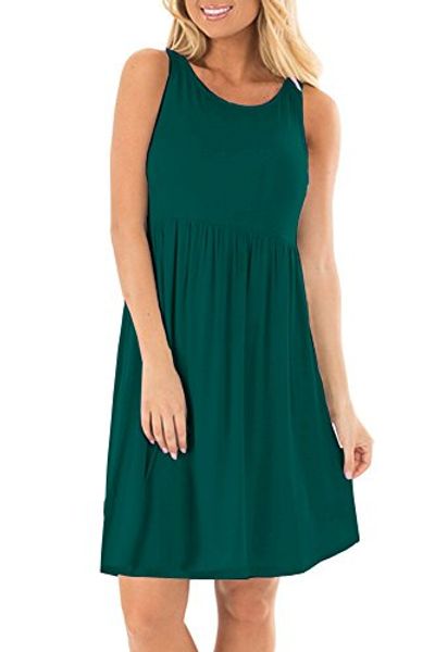 auselily women's sleeveless loose casual plain tank short dresses, Black;gray
auselily women's sleeveless loose casual plain tank short dresses, Black;gray