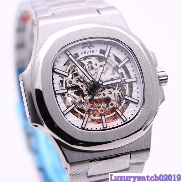 grade aehibo sapphire crystal automatic mechanical mens watch 42mm oval skeleton white dial watches transparent back mans wristwatches, Slivery;brown
grade aehibo sapphire crystal automatic mechanical mens watch 42mm oval skeleton white dial watches transparent back mans wristwatches, Slivery;brown