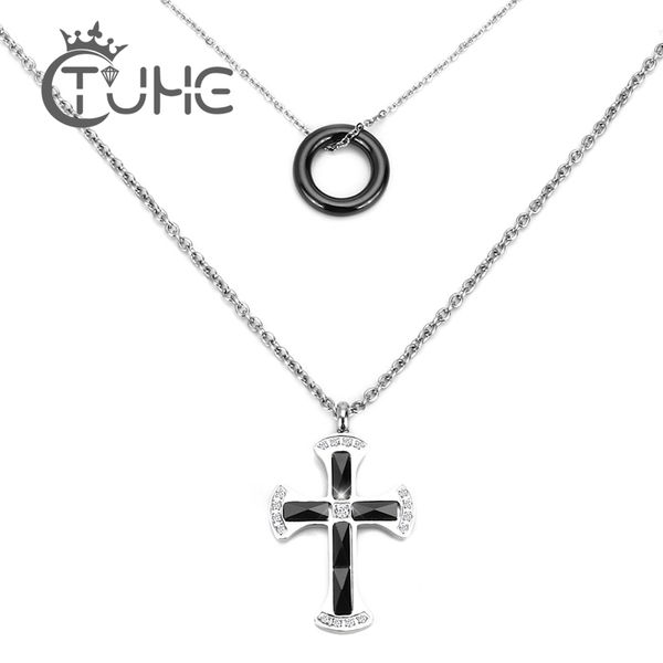 fashion elegant cross sweater chain crystal ceramic circle pendant necklace accessories long decoration necklace for women gifts, Silver
fashion elegant cross sweater chain crystal ceramic circle pendant necklace accessories long decoration necklace for women gifts, Silver