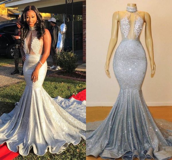 sparkly silver sequined new mermaid evening dresses wear sequins high neck keyhole sheer backless court train party dress prom gowns, Black;red
sparkly silver sequined new mermaid evening dresses wear sequins high neck keyhole sheer backless court train party dress prom gowns, Black;red