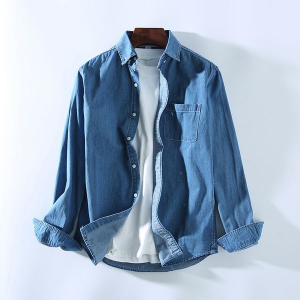 spring soft cotton long sleeve vintage blue denim shirt men slim fit casual boys shirts button collar shirt plus size xxxl, White;black
spring soft cotton long sleeve vintage blue denim shirt men slim fit casual boys shirts button collar shirt plus size xxxl, White;black