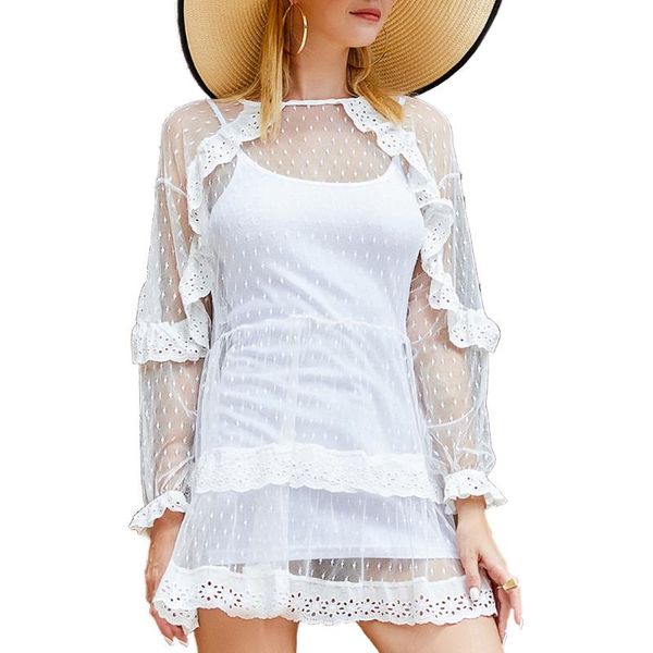 women t shirt see through transparent long sleeve princess wind bud silk hollow out hook flower bask turtleneck t-shirt 1pc, White
women t shirt see through transparent long sleeve princess wind bud silk hollow out hook flower bask turtleneck t-shirt 1pc, White