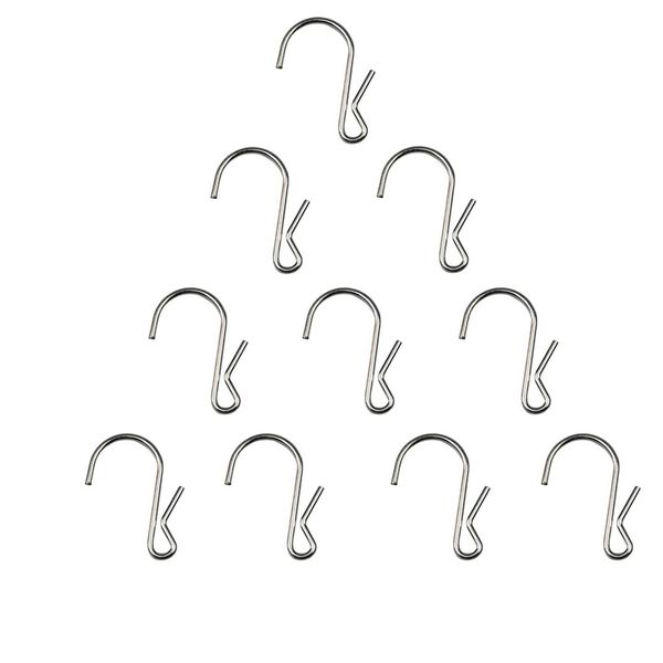 10-pack 304 stainless steel clip type hanging hooks, holds up to 10 lbs
10-pack 304 stainless steel clip type hanging hooks, holds up to 10 lbs