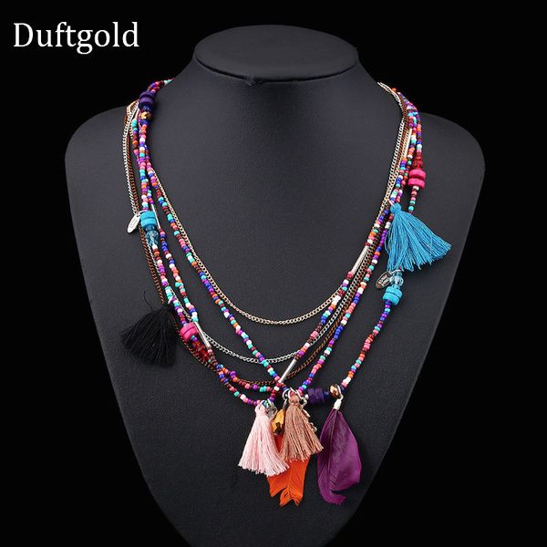 boho multilayer colorful feather with tassel necklace femme jewelry choker feather and leaf charm statement necklace duftgold, Golden;silver
boho multilayer colorful feather with tassel necklace femme jewelry choker feather and leaf charm statement necklace duftgold, Golden;silver