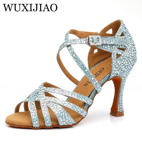 wuxijiao 2020 new rhinestone latin salsa shoes performance dance shoes dance ballroom women light blue glitter
wuxijiao 2020 new rhinestone latin salsa shoes performance dance shoes dance ballroom women light blue glitter