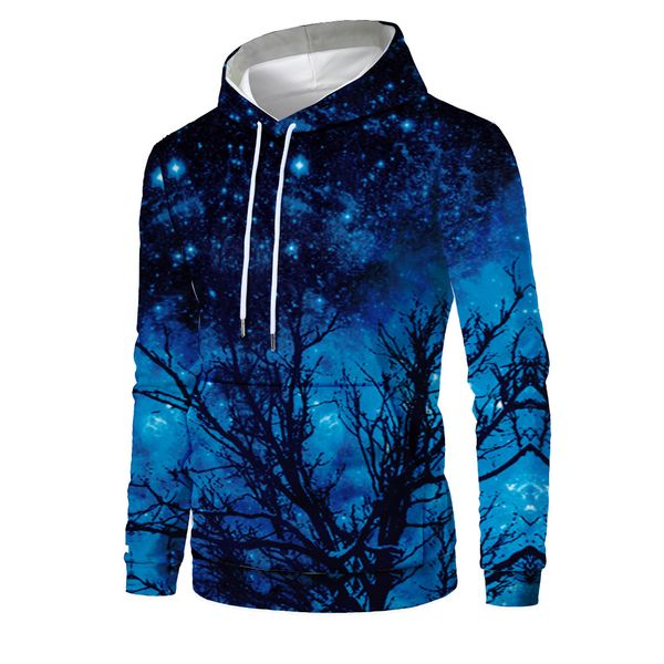 mens designer starry sky dried branches 3d digital printing pullover hooded sweater, Black
mens designer starry sky dried branches 3d digital printing pullover hooded sweater, Black