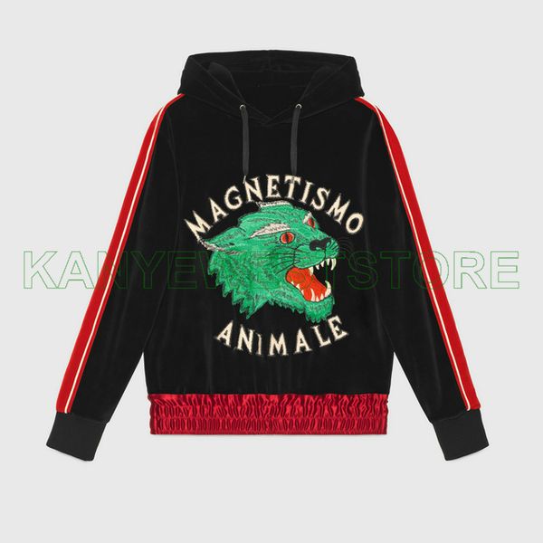 fashion designer luxury clothes for mens italy macnetismo animale silk wolf striped sleeve velvet hoodies pullover hooded sweatshirt, Black
fashion designer luxury clothes for mens italy macnetismo animale silk wolf striped sleeve velvet hoodies pullover hooded sweatshirt, Black