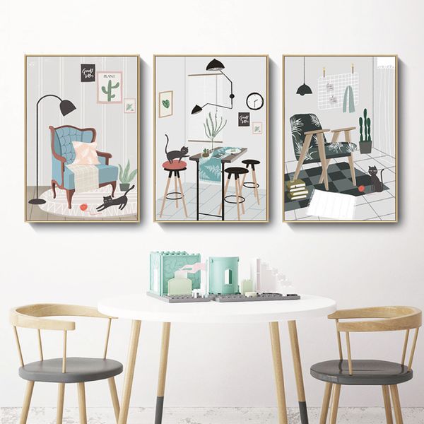 poster cartoon animal black cat home life sofa dining table canvas painting wall art picture print for children's rooms home dec
poster cartoon animal black cat home life sofa dining table canvas painting wall art picture print for children's rooms home dec