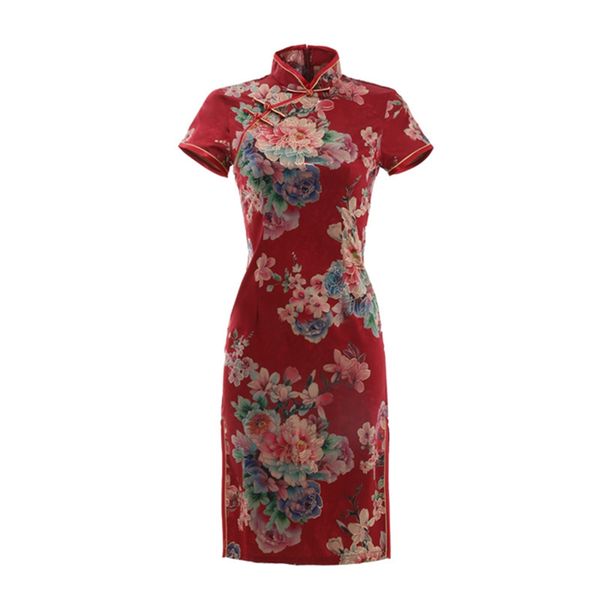 women summer new chinese wedding dress retro qipao cheongsam plus size short sleeve party dress s-4xl, Red
women summer new chinese wedding dress retro qipao cheongsam plus size short sleeve party dress s-4xl, Red