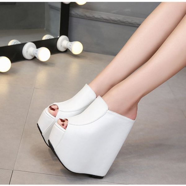 new summer wedge slippers high heels 15/18cm muffin thick platform heel women slippers casual female ladies fish mouth shoes, Black
new summer wedge slippers high heels 15/18cm muffin thick platform heel women slippers casual female ladies fish mouth shoes, Black