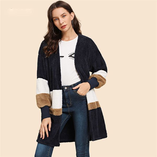 streetwear multicolor open front color block long sleeve coat winter modern lady elegant women coat outerwear, Black
streetwear multicolor open front color block long sleeve coat winter modern lady elegant women coat outerwear, Black