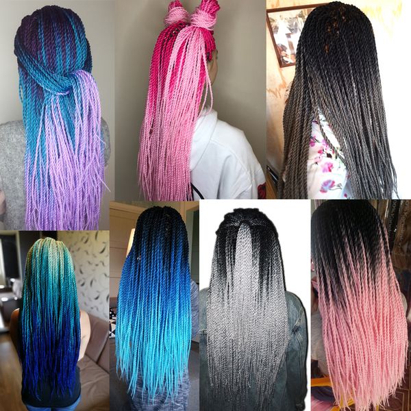 24 inch Ombre Senegalese Twist Hair 30 Roots/pack Crochet braids Synthetic Braiding Hair for Women grey,bonde,pink,brown
24 inch Ombre Senegalese Twist Hair 30 Roots/pack Crochet braids Synthetic Braiding Hair for Women grey,bonde,pink,brown