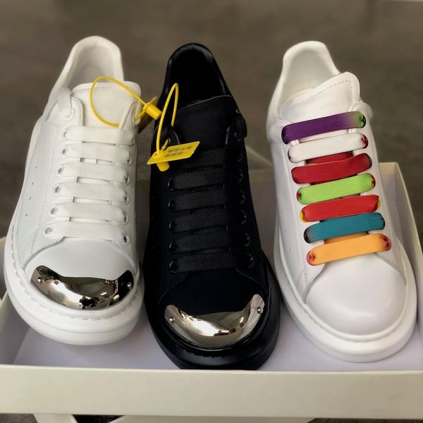 new men women platform all white rainbow shoelace designer shoes leather flat casual lace-up trainer men party wedding shoes, Black
new men women platform all white rainbow shoelace designer shoes leather flat casual lace-up trainer men party wedding shoes, Black