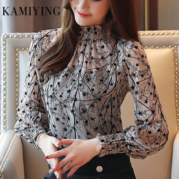 women chiffon blouses casual stand collar floral women clothing long sleeve printed shirt blusas mujer de moda 2020, White
women chiffon blouses casual stand collar floral women clothing long sleeve printed shirt blusas mujer de moda 2020, White