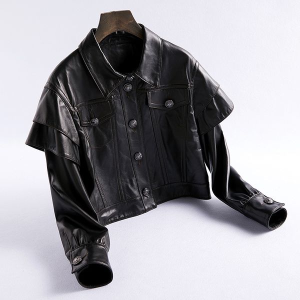 sheepskin jacket women genuine leather coat female singe leather soft clothing new arrival good quality short design npi 81023b, Black
sheepskin jacket women genuine leather coat female singe leather soft clothing new arrival good quality short design npi 81023b, Black