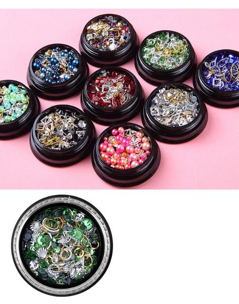 1 box nail art decoration charm gem micro beads rhinestone hollow metal geometry rivet mixed shiny diamond 3d diy accessories, Silver;gold
1 box nail art decoration charm gem micro beads rhinestone hollow metal geometry rivet mixed shiny diamond 3d diy accessories, Silver;gold