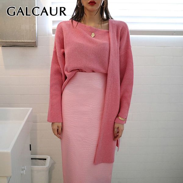galcaur chic style asymmetrical knitting sweater for women side split loose pullover long casual sweaters female 2019 autumn new, White;black
galcaur chic style asymmetrical knitting sweater for women side split loose pullover long casual sweaters female 2019 autumn new, White;black
