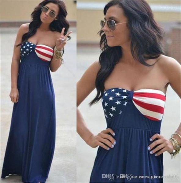 print designer womens maxi dresses summer strapless a line ladies dresses with peplum flag usa stars, White;black
print designer womens maxi dresses summer strapless a line ladies dresses with peplum flag usa stars, White;black