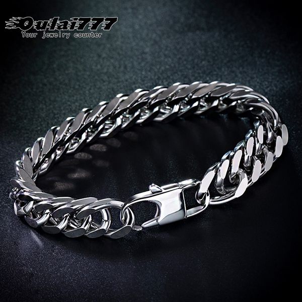 oulai777 bracelet men stainless steel chain on hand hip hop charm bracelet silver cuba link gifts for a men accessories, Black
oulai777 bracelet men stainless steel chain on hand hip hop charm bracelet silver cuba link gifts for a men accessories, Black