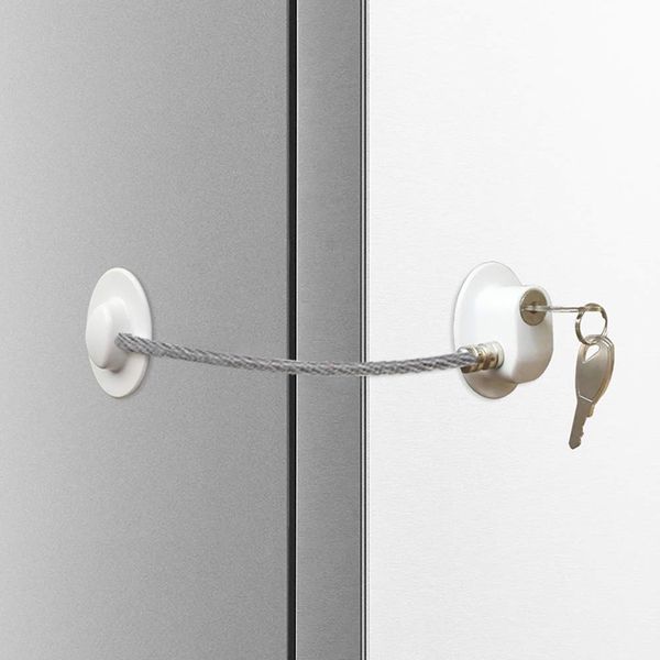 Kids Safety Shifting Door Lock Refrigerator Door Lock With Key Fridge Er Child Proof Children Safety Cabinet 1pc